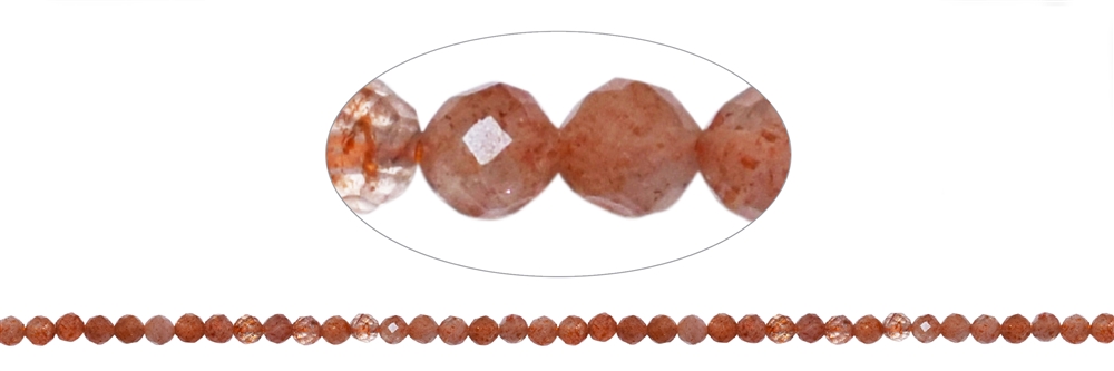 Strand of beads, sunstone, faceted, 03,5mm (38cm)