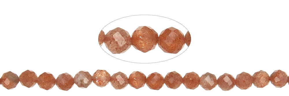 String Beads, Sunstone A, 05.5 - 06mm, faceted