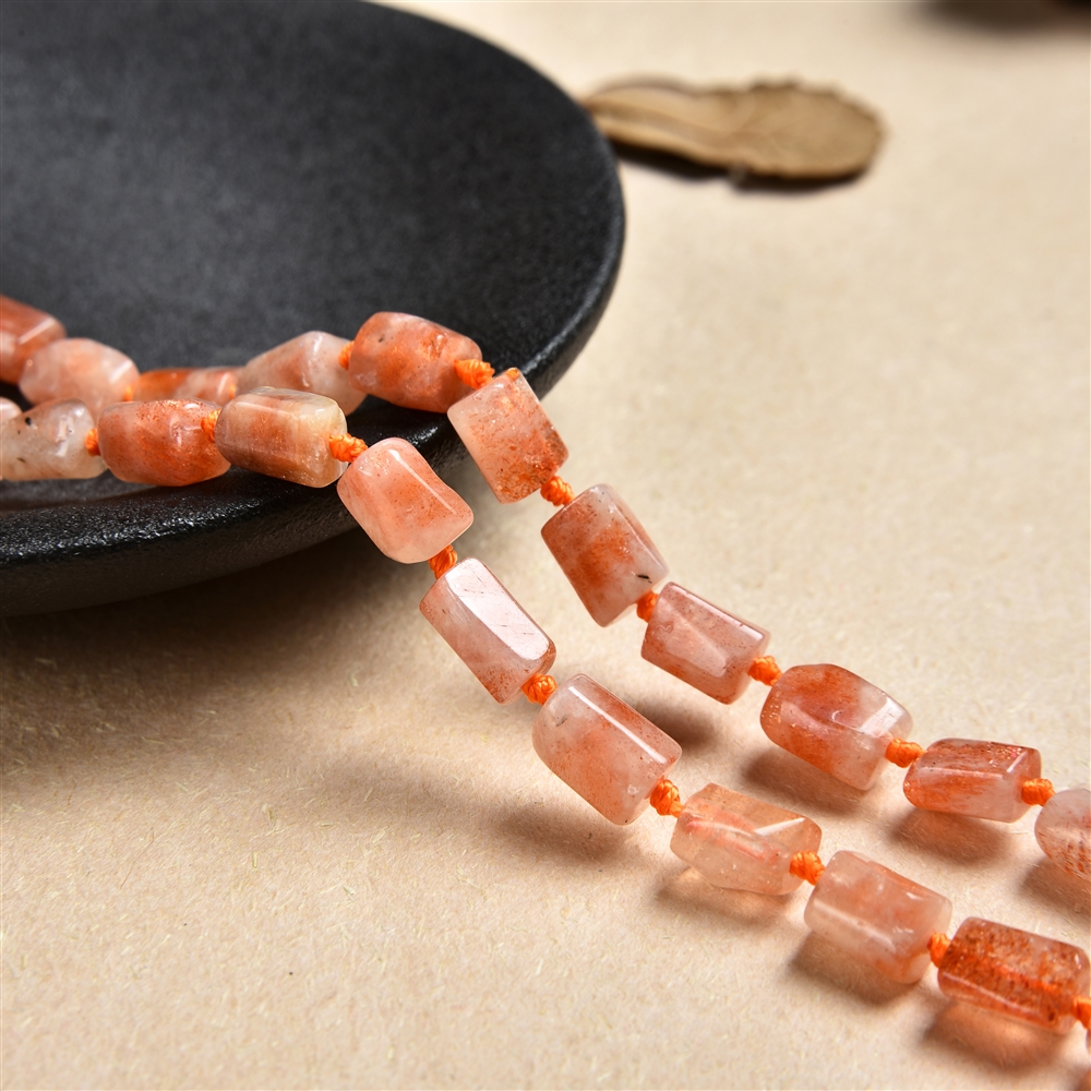 Strand cylinder, sunstone, 10 x 06mm (41cm)