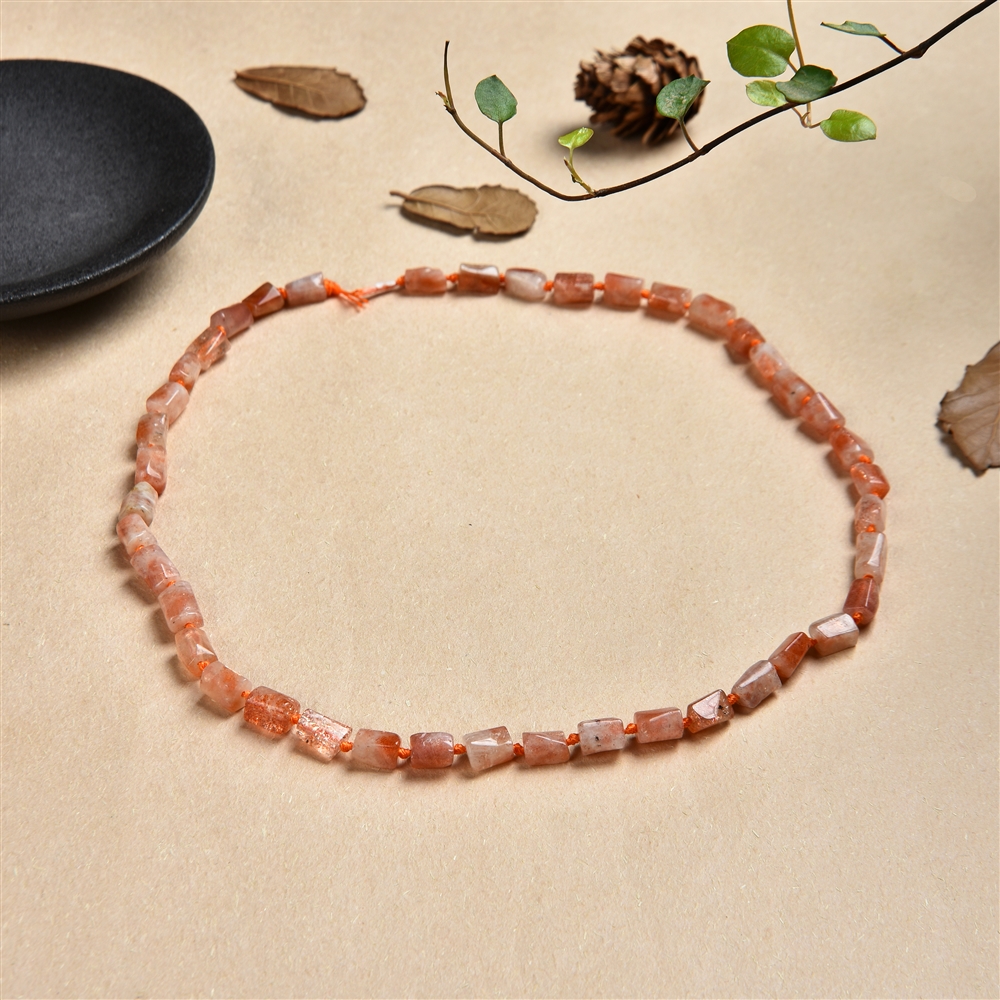 Strand cylinder, sunstone, 10 x 06mm (41cm)