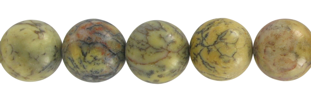Strand of balls, Opalite (yellow), 16mm