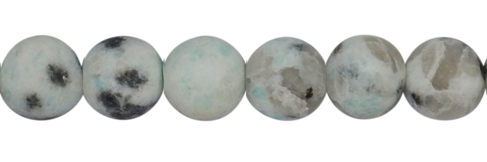 Strand of balls, Granite (blue), matt, 12mm