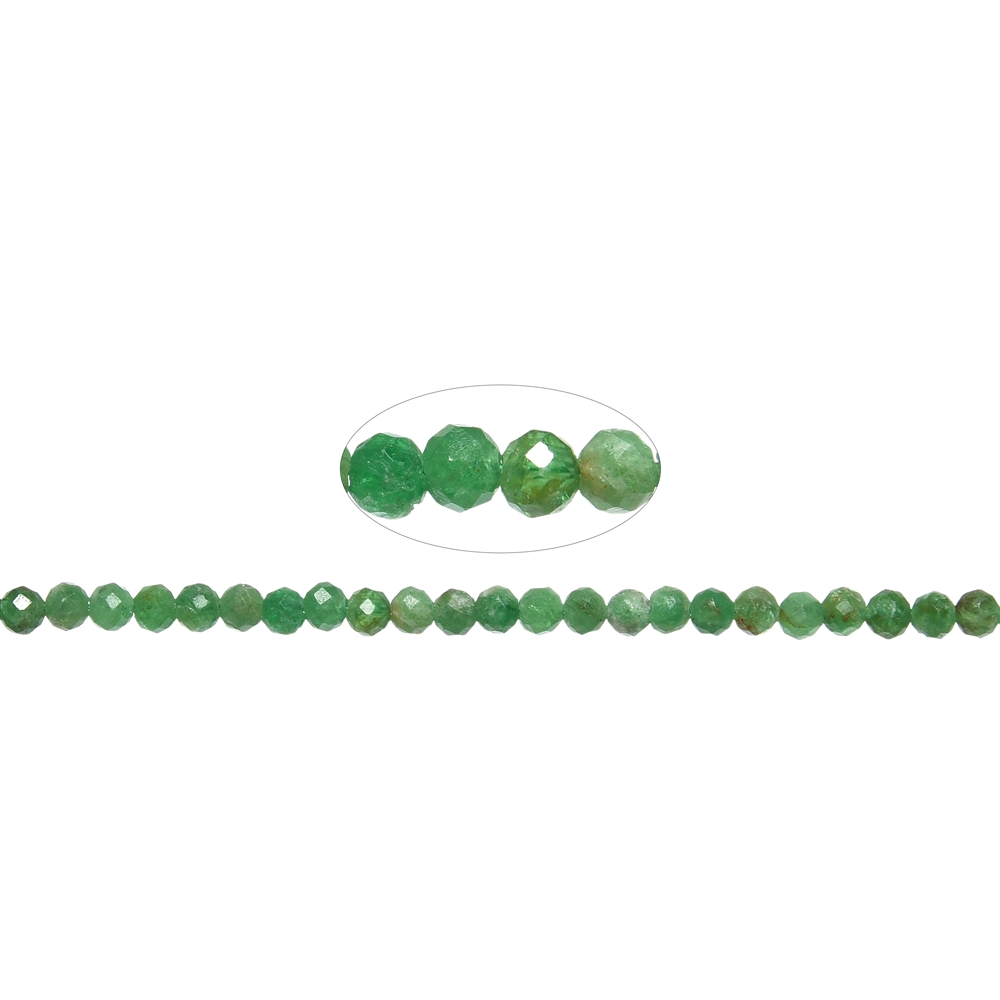 Filo di perline, verde granato (Tsavorite), sfaccettato, 03 mm (39 cm) | Marco Schreier
