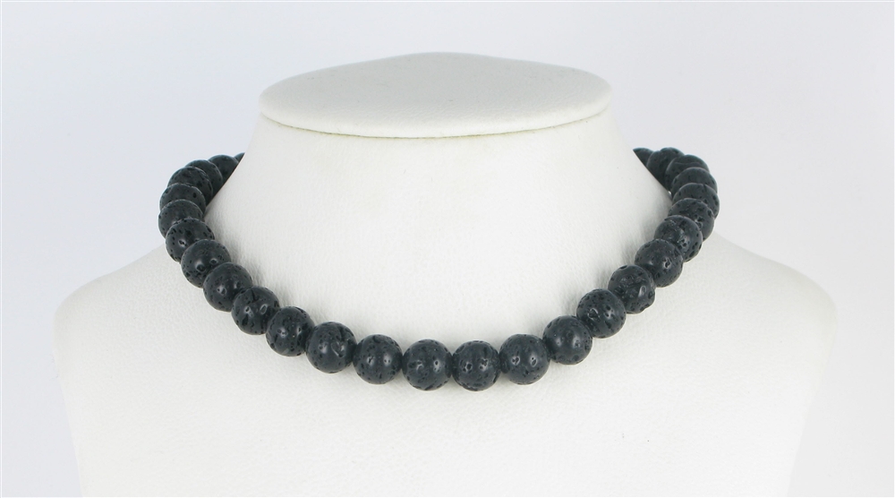 String Beads, Lava polished/waxed, 10mm