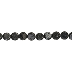 142480301220 Strang Coin, Lava poliert/gewachst, 30mm | GH Edelsteine, Heilsteine & Schmuck