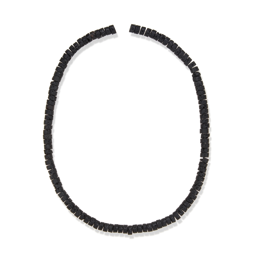 Rang de collier "Heishi", lave (noir), 03 x 06mm (39 cm)