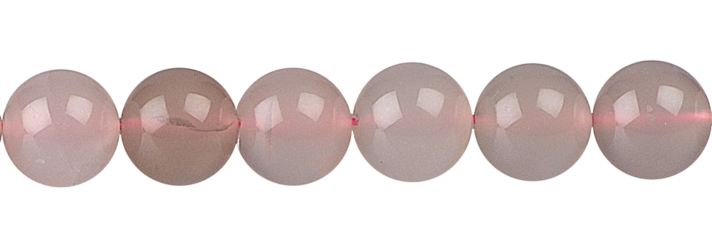 Strand of beads, Chalcedony (pink), 12mm