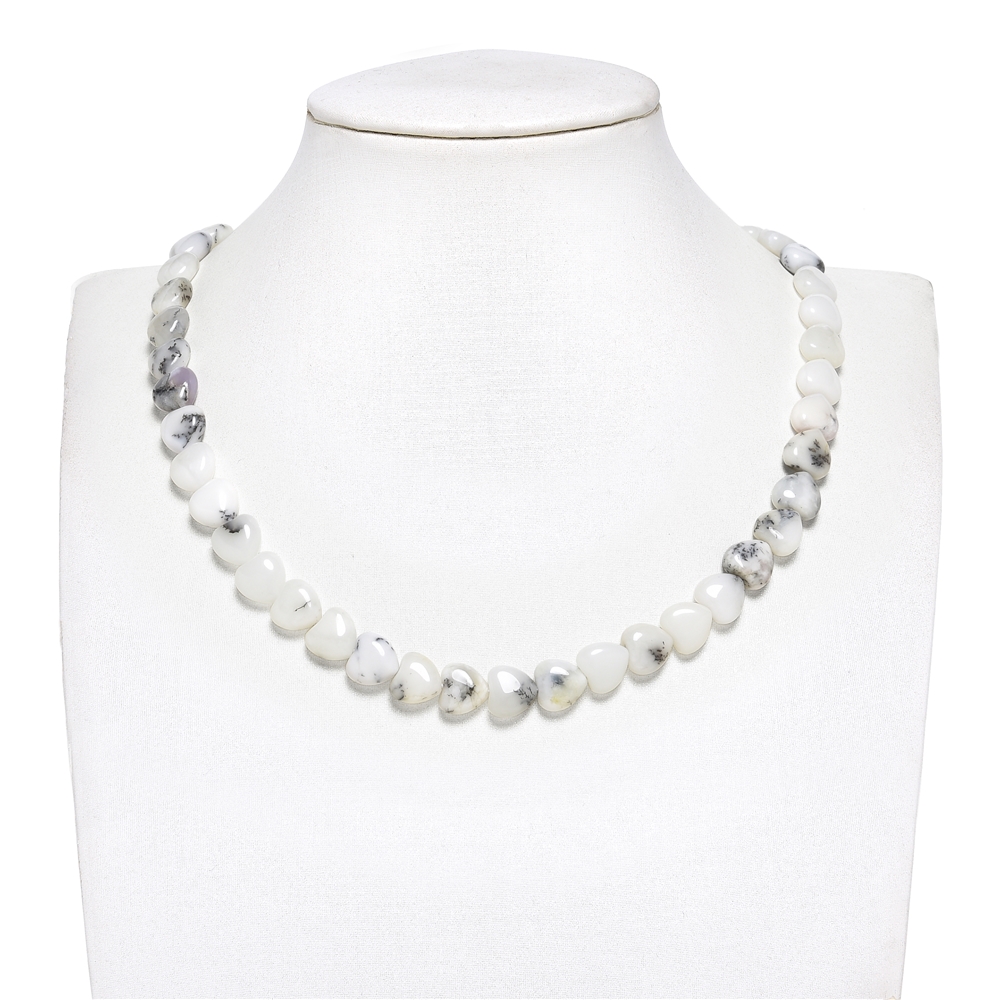 Strang Herzen, Opal (Milchopal), 10mm | Edelsteine, Heilsteine & Schmuck-Handel