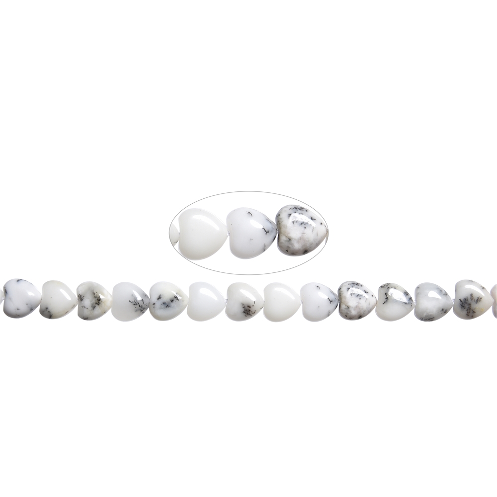 Strang Herzen, Opal (Milchopal), 10mm | Edelsteine, Heilsteine & Schmuck-Handel