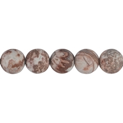 142560101110 Rang de collier boules, Agate (Lace-Agate) rouge, mat, 14mm (38cm) | Marco Schreier