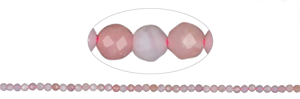 Filo di perline, opale andino (rosa), sfaccettato, 03 mm (38 cm)