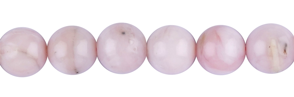 Rang de collier boules, opale des Andes (rose), 12-13mm