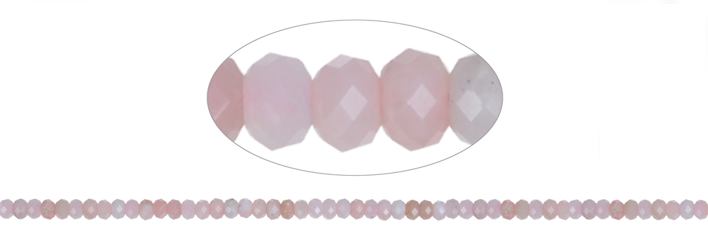 Filo di bottoni, opale andino (rosa), sfaccettato, 02 x 04 mm