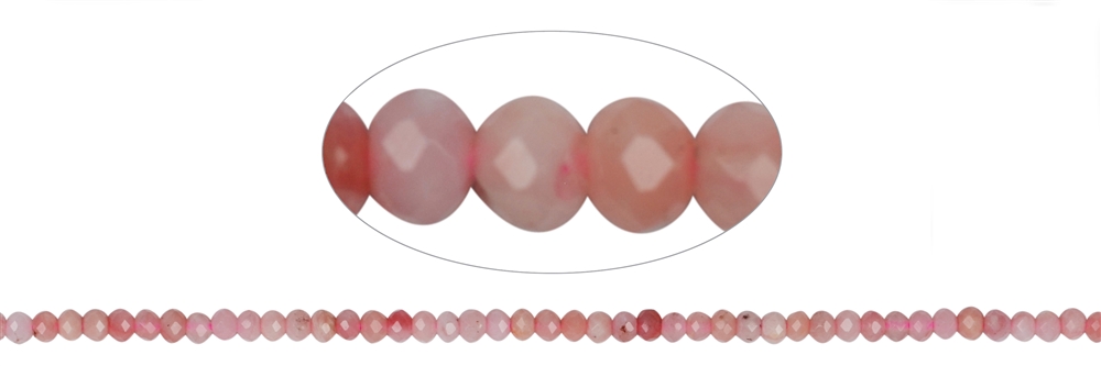 Strand Button, Andean Opal (pink), faceted, 02 x 03mm