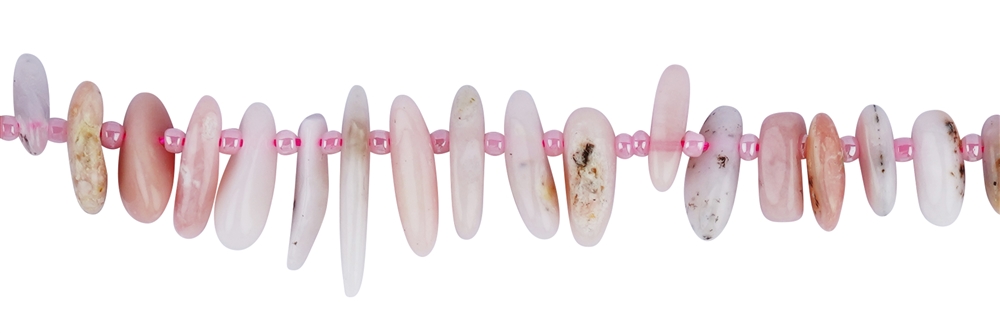 Filo di pepite "dente", opale delle Ande (rosa), 02-06 x 10-24mm (38cm)