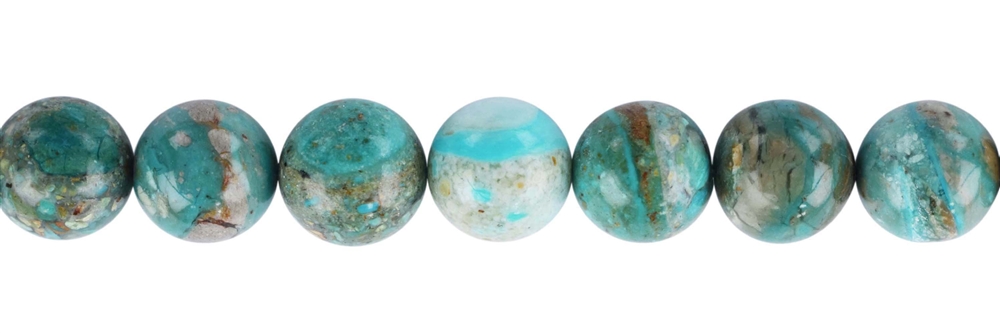Rang de collier boules, Opale des Andes (verte), 10-10,5mm (39cm)