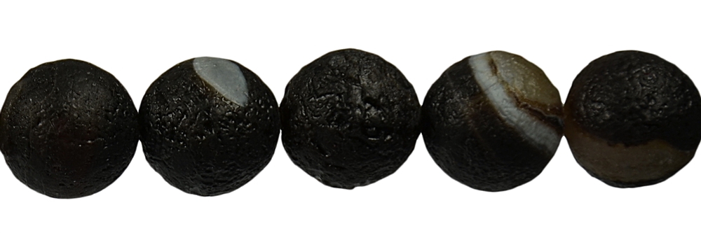 Filo di perline, sardonice (antico) opaco, 13 - 14 mm