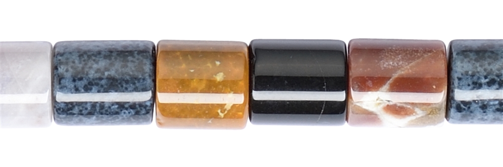 Filo di rulli, sardonica, 14-16 x 14 mm