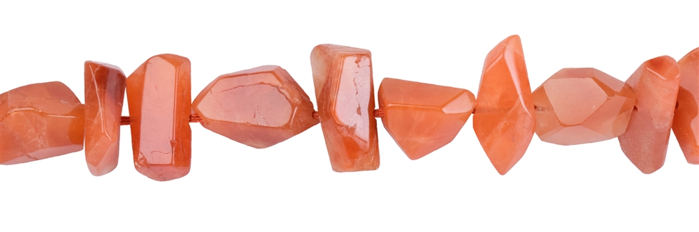 Strang Nugget, Eisenkiesel (rot-orange), facettiert, 05-12 x 08-15mm