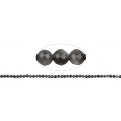 142870101620 Rang de colliers boules, obsidienne (obsidienne argentée), 04mm, facetté | Marco Schreier