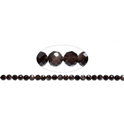 142870101820 String Beads, Obsidian (silver luster obsidian), 08mm, faceted | Marco Schreier