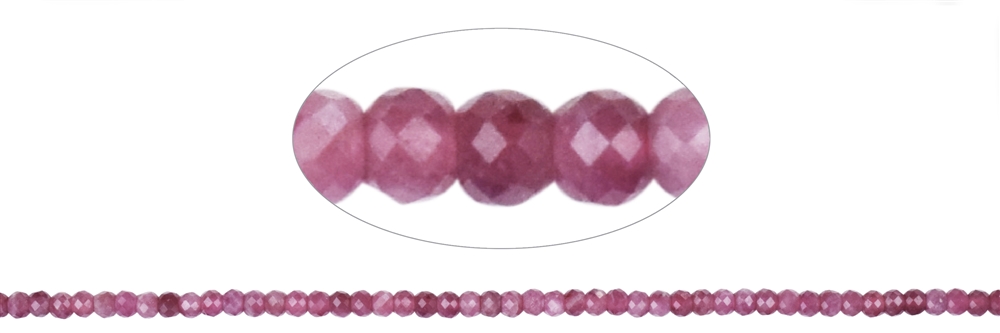 Strand Button, Rubellite A, faceted, 02 x 03mm (39cm)