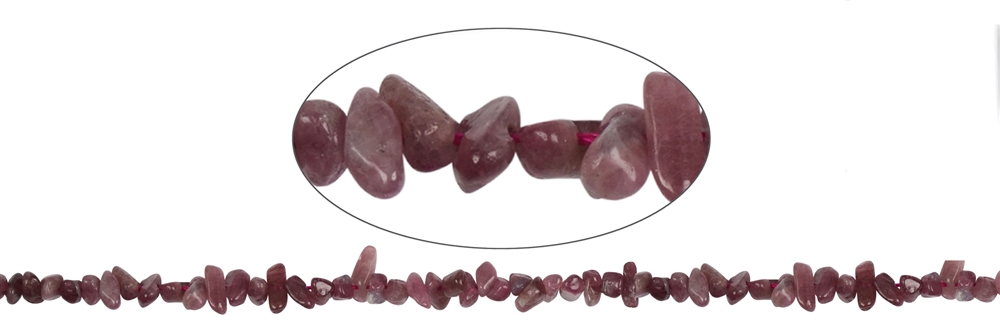 Strand chips, tourmaline (pink) , 03-04 x 06-10mm