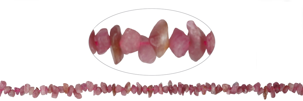 Strang Trommelstein-Chip, Turmalin (rosa-rot) , 03-04 x 05-06mm (39cm)