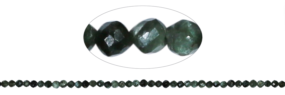 strand of beads, serafinite, faceted, 03mm (39cm)