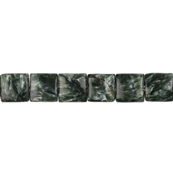 143031460620 Strand square flat, serafinite, 12 x 12mm | wholesaler gems & healing stones