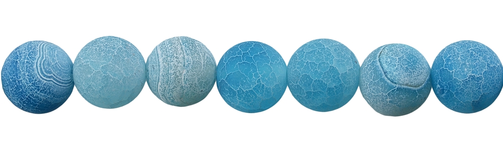 Rang de collier boules, Agate (serpentine) bleue (gef.), mat, 12mm