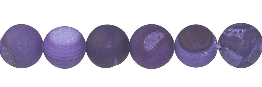 Filo di perle, agata (agata serpente) viola (colorata), opaca, 12 mm
