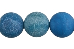 143190101412 Rang de collier boules, Agate (serpentine) bleu (gef.), mat, 20mm | Marco Schreier