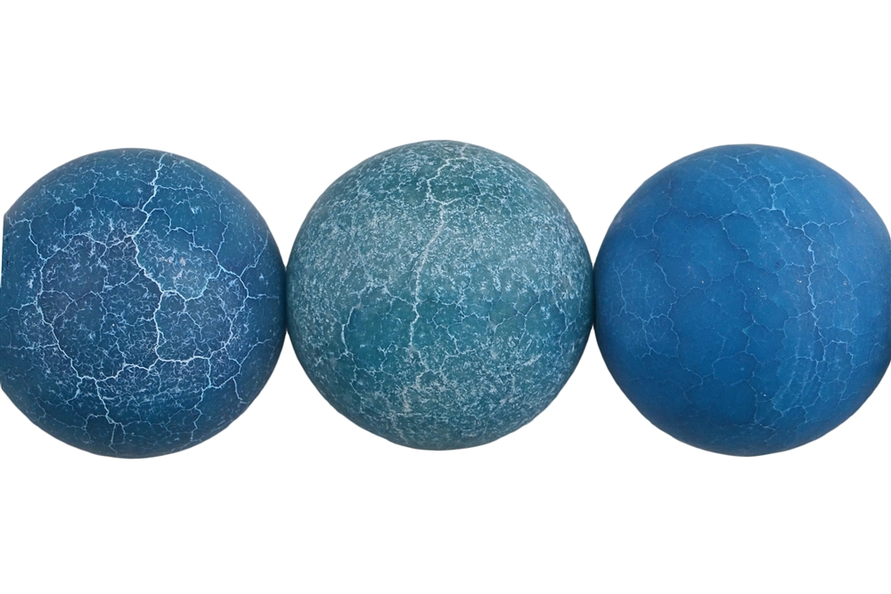 Rang de collier boules, Agate (serpentine) bleu (gef.), mat, 20mm