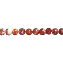 143190106220 Strang Kugeln, Achat (Schlangenachat) rot (gef.), facettiert, 16mm | Marco Schreier