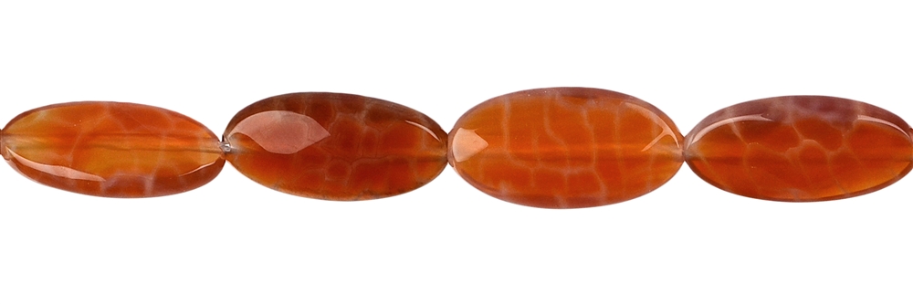 Strand Lens, Agate (Snakeskin Agate) red (set), 16 x 08mm, faceted