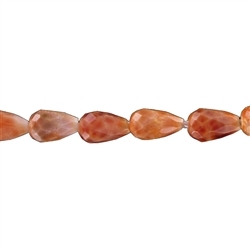 143190501920 Strang Tropfen, Achat (Schlangenachat) rot (gef.), facettiert, 09 x 06mm | Marco Schreier