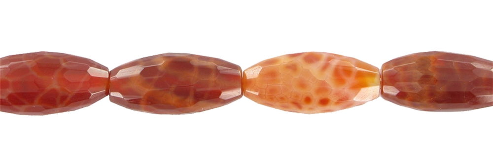 Filo conduttore, agata (agata serpente) rossa (set), 18 x 08 mm