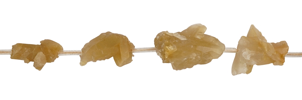 Strang Kristalle, Eisenkiesel (gelb), 10 - 25mm