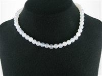 Strand of beads, Agate (white-transparent), 08mm
