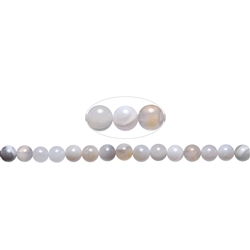 143300106721 Rang de collier boules, Agate (blanche, grise, crème), 08 - 09mm | Marco Schreier