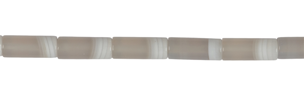 Strang Zylinder, Achat (creme-weiß), 20 x 8mm (48cm)