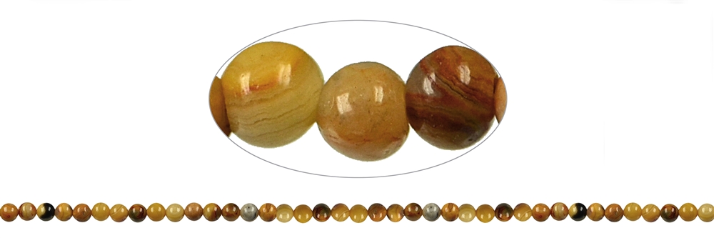 Strand of beads, Agate (Lace Agate) yellow, 02mm