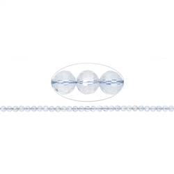 143400101721 Rang de collier boules, Topaze (blanc-bleu), à facettes, 06mm (39cm) | Marco Schreier