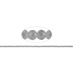 143400103622 Strang Kugeln, Topas (weiß), facettiert, 03mm | Edelsteine, Heilsteine & Schmuck