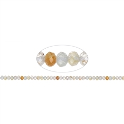 143400304523 Button strand, topaz (multicolored), 03 x 05mm, faceted (39cm) | Marco Schreier