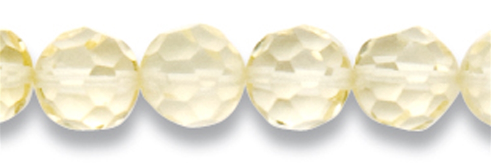 strand of beads, lime quartz (fired), faceted, 06mm