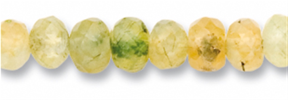 strand button, lime quartz (fired), faceted, 06mm