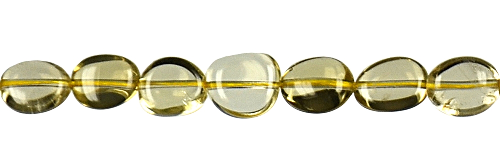 Strang Nuggets flach, Limonenquarz (gebr.), 10-12 x 08-10mm
