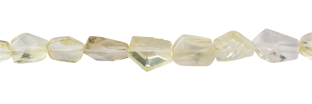 strand nuggets, lime quartz (fired), 13-16 x 11-13mm, faceted